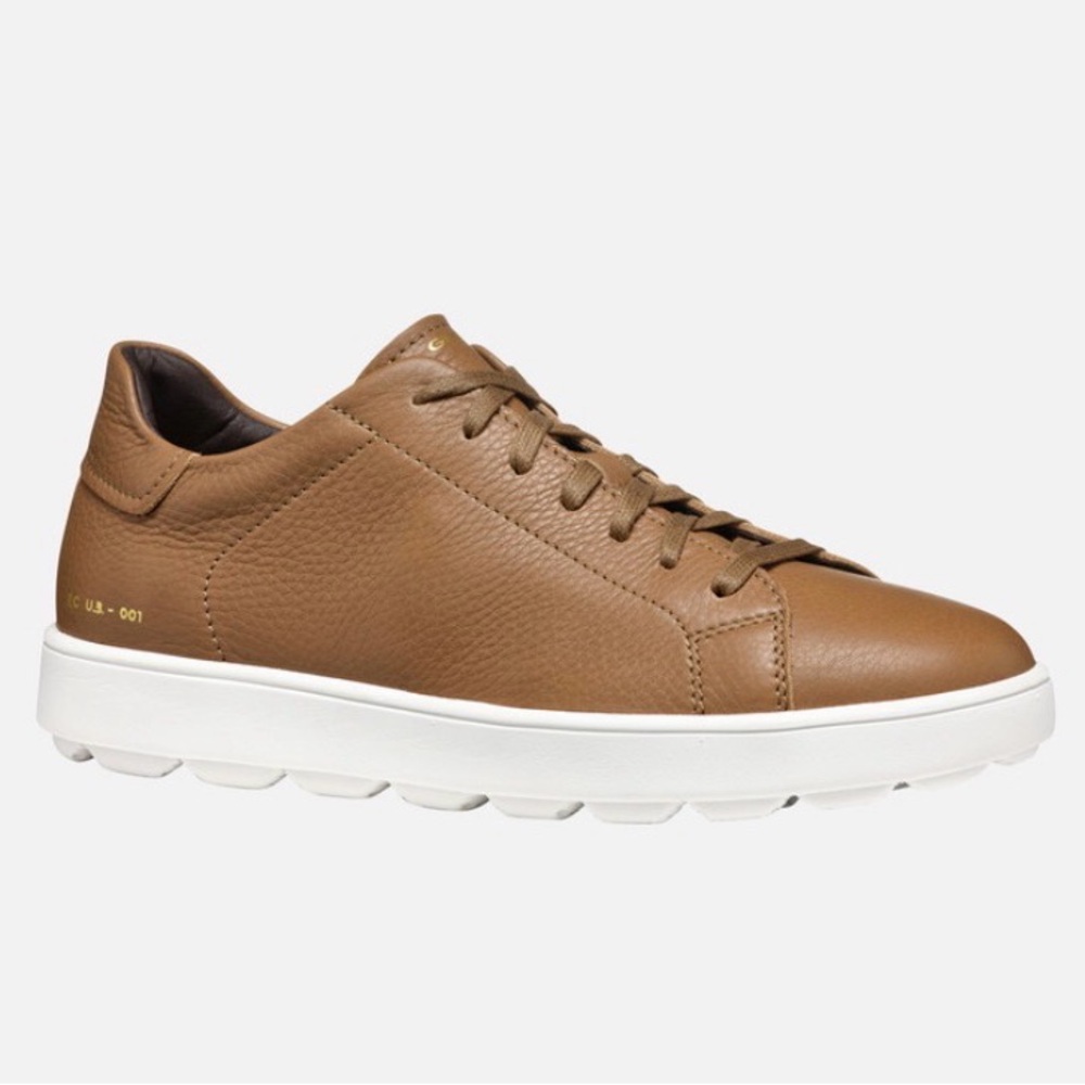 Geox Spherica Ecub Tan Leather Sneakers size 9